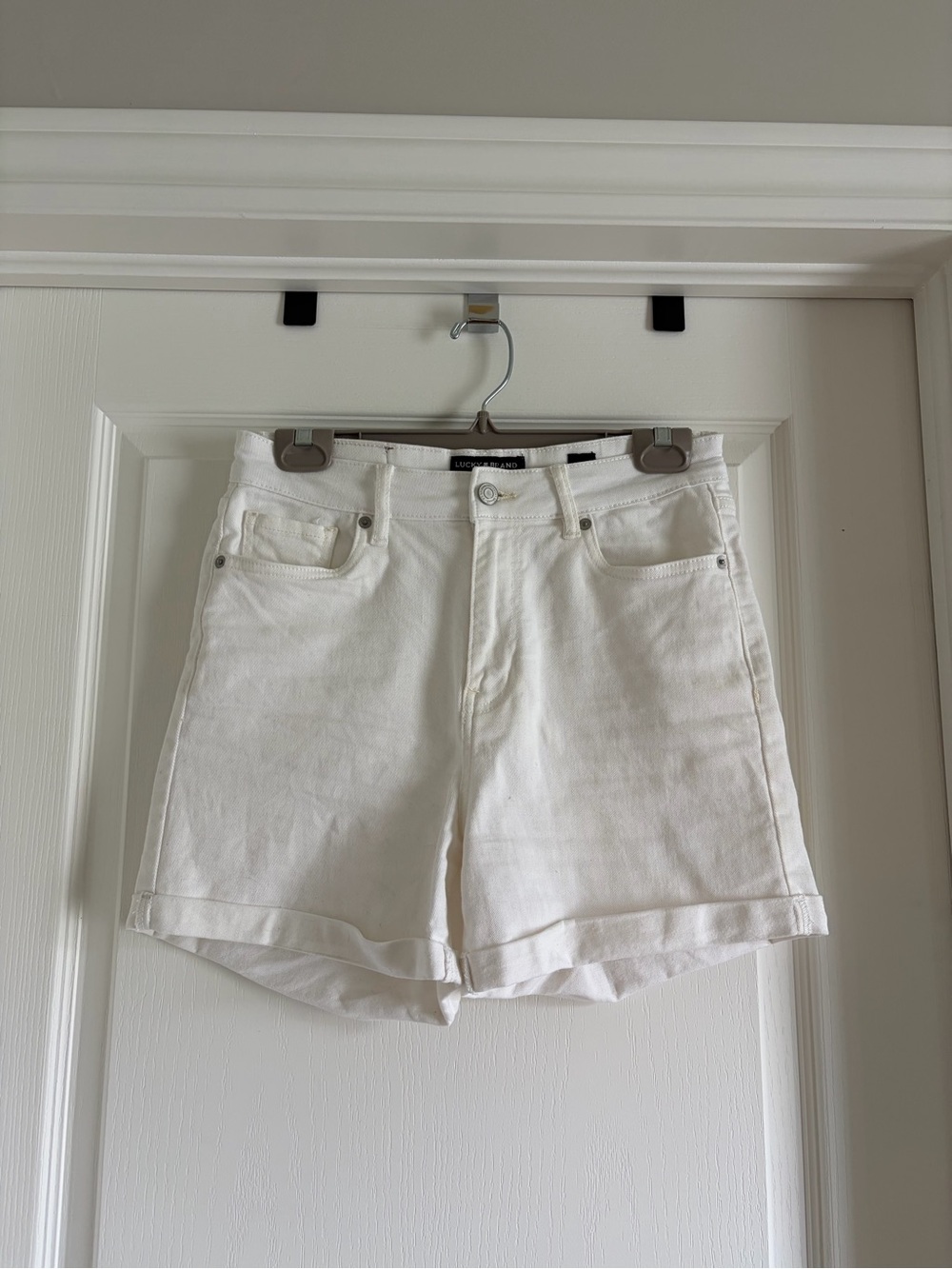 Lucky Brand White Denim Turn-Cuff Shorts